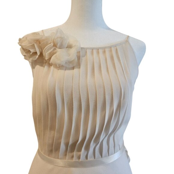 Laundry Ivory 0 Silk Chiffon Midi Dress – Romantic Core Bridalcore Elegance - Picture 6 of 16